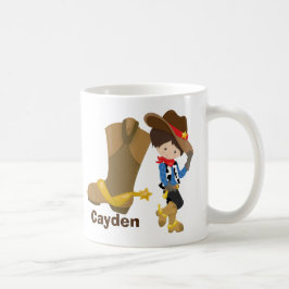 Cowboy Kids Anpassningsbar Boys Monogram Vilda wes Kaffemugg