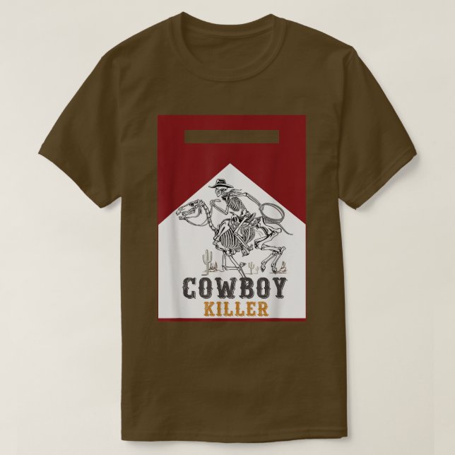 Cowboy Killer Vintage Stil Cowboy Skeleton  T Shirt (Design framsida)
