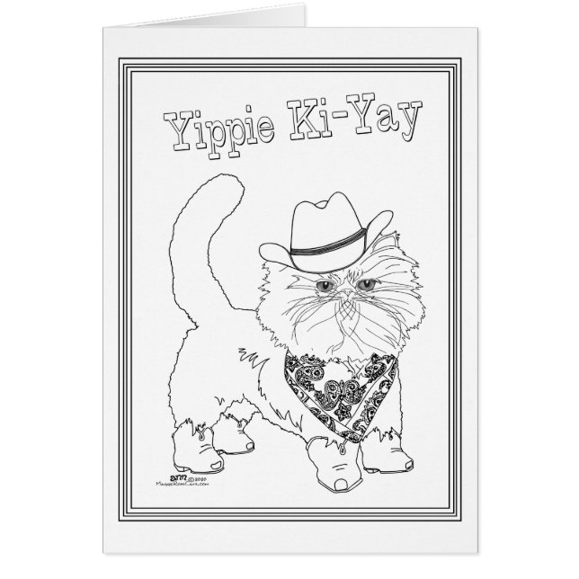 Cowboy Kitty Hälsningskort (Framsidan)