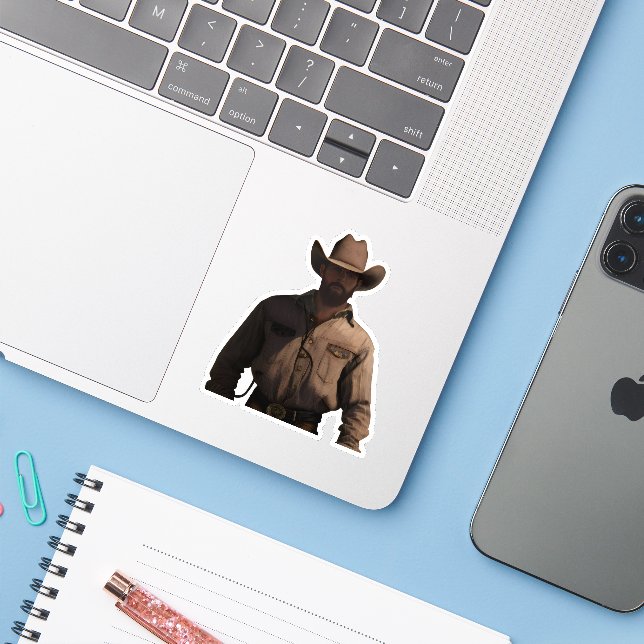 Cowboy Klistermärken (Laptop med iPhone)