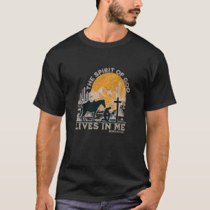 Cowboy knäböjer vid kristet kors make pappa Jes T Shirt