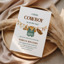 Cowboy Ko Print Västerländska Klädtork Baby Shower