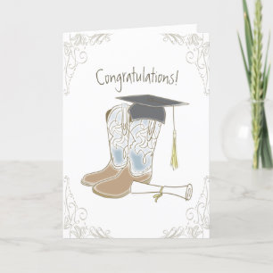 Cowboy Land Grattis Studenten-kort Tack Kort