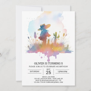 Cowboy Land Life Birthday Inbjudningar