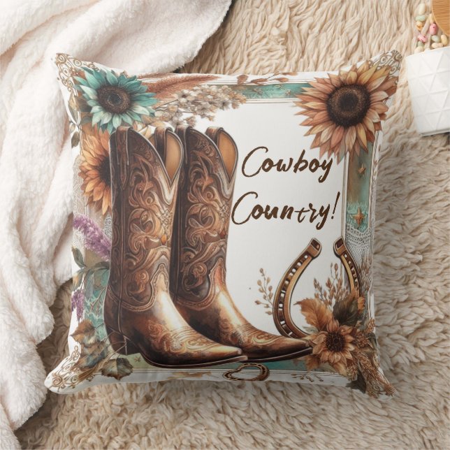 Cowboy Land Rustic Dekorativ kudde (Filt)