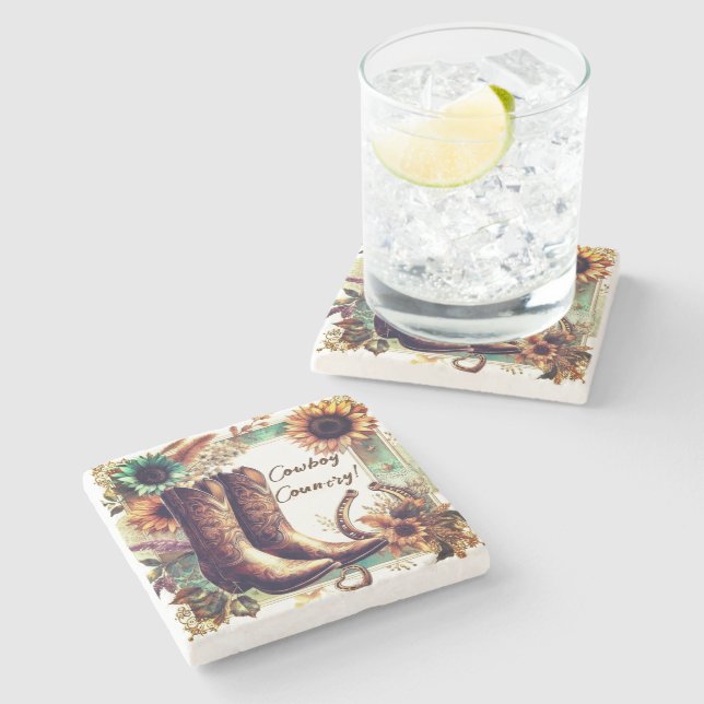 Cowboy Land Rustic Western Stenunderlägg (Sidan)