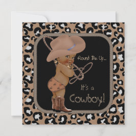 Cowboy Land Western Baby Shower Ethnic Inbjudningar
