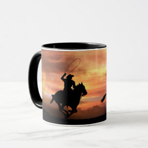Cowboy Land Western Rodeo Roping Vild Horse Mugg