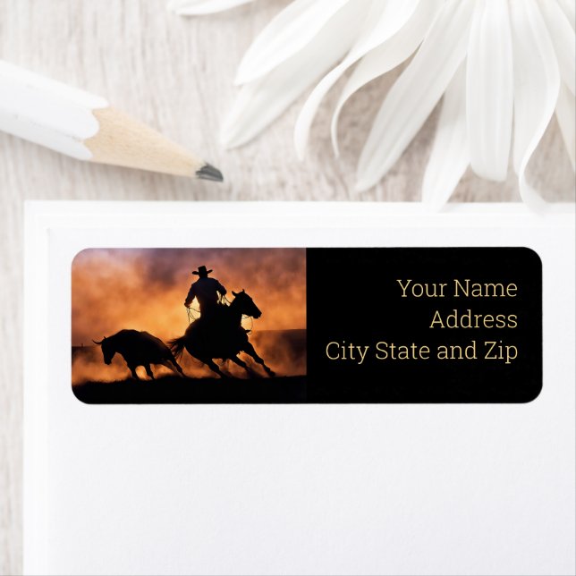 Cowboy Land Western Roping Returadress Returadress Etikett (Insitu)