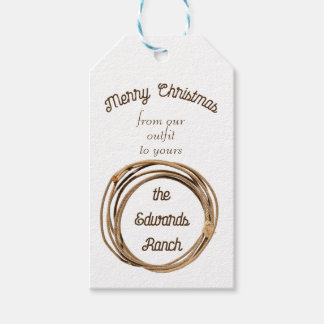 Cowboy Lariat God Jul Presentetikett