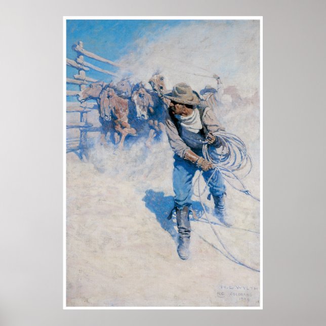 Cowboy lassoing, 1904 poster (Framsidan)