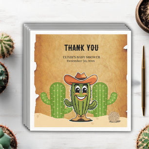 Cowboy Little Cactie Cactus Baby Shower Pappersservett
