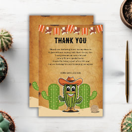 Cowboy Little Cactie Kaktus Baby Shower Tack Kort
