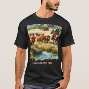 Cowboy Live Long Horn Cattle Roundup T Shirt