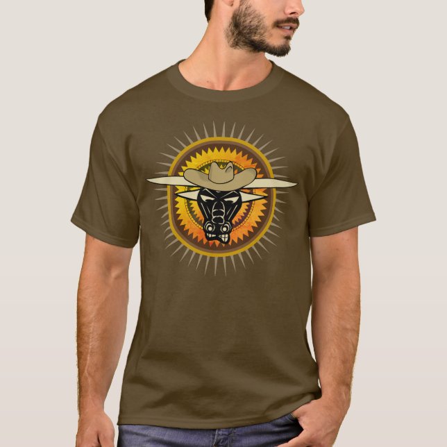 Cowboy Long Horn T-Shirt (Framsida)