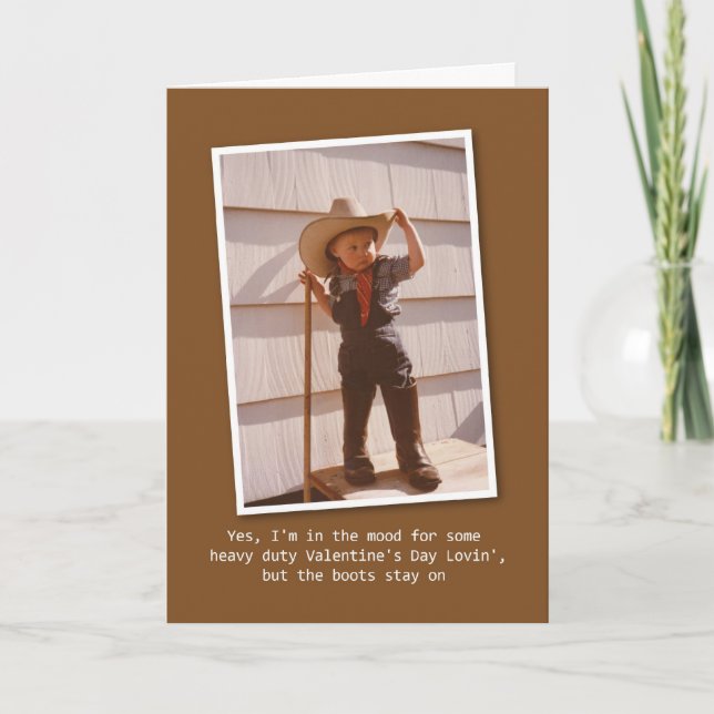 Cowboy Lovin'Valentine Helgkort (Framsida)