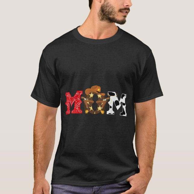 Cowboy Mamma Western Thmet Rodeo Barns födelsedag T Shirt (Framsida)