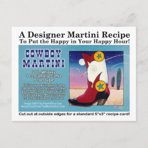 Cowboy Martini Recipe-vykort Vykort