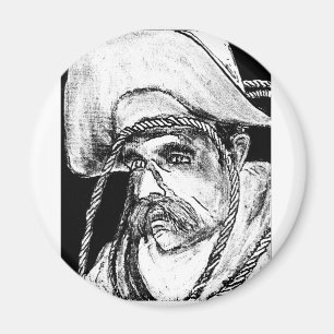 Cowboy med Rope B&W2 jGibney MUSEUM Zazzle Gi Magnet