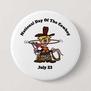 Cowboy med Rope Button Knapp