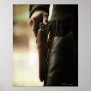 Cowboy med vapnet i holster poster