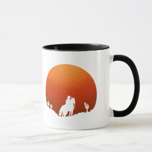 Cowboy med Vilda western sunset liggande Mugg
