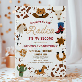 Cowboy Min andra rodeo, andra födelsedagen Party Inbjudningar