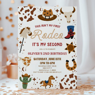 Cowboy Min andra rodeo, andra födelsedagen Party Inbjudningar