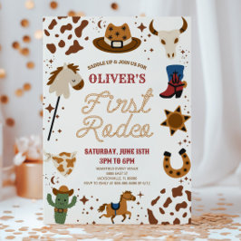 Cowboy Min första rodeo 1:a födelsedag Party Inbjudningar