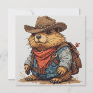 cowboy murmeldjur inbjudan
