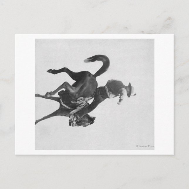 Cowboy Ned Coy Ridning Buckande Bronco Namngiven Vykort (Framsida)