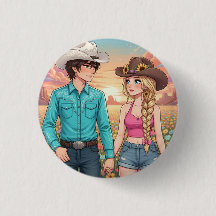 cowboy och cowgirl anime-stil