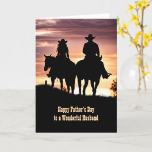 Cowboy och Cowgirl i make Fars dag Kort