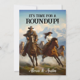 Cowboy och Cowgirl Round Up Inbjudningar