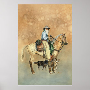 Cowboy och hans Appaloosa Poster