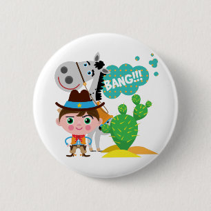 Cowboy och häst knapp