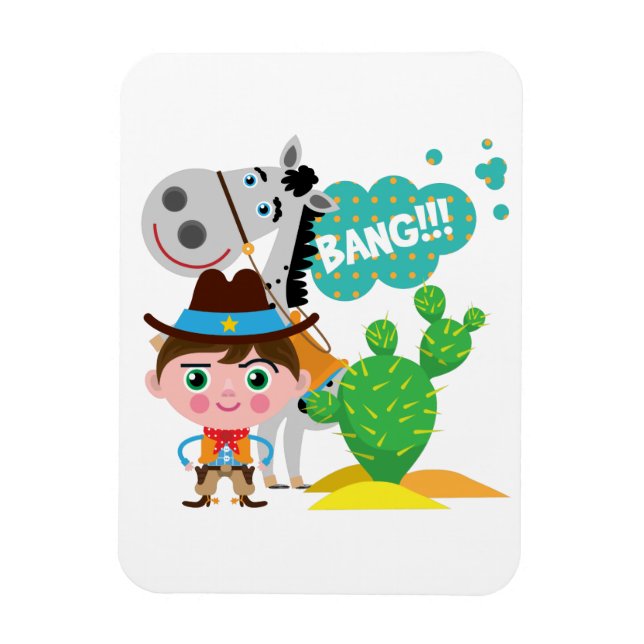 Cowboy och häst magnet (Vertikal)