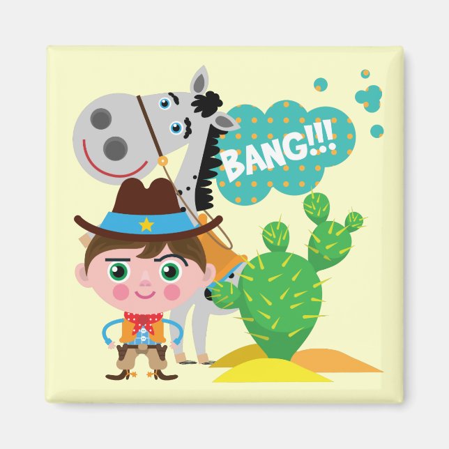 Cowboy och häst magnet (Framsidan)