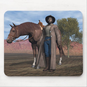 Cowboy och häst Mousepad Musmatta