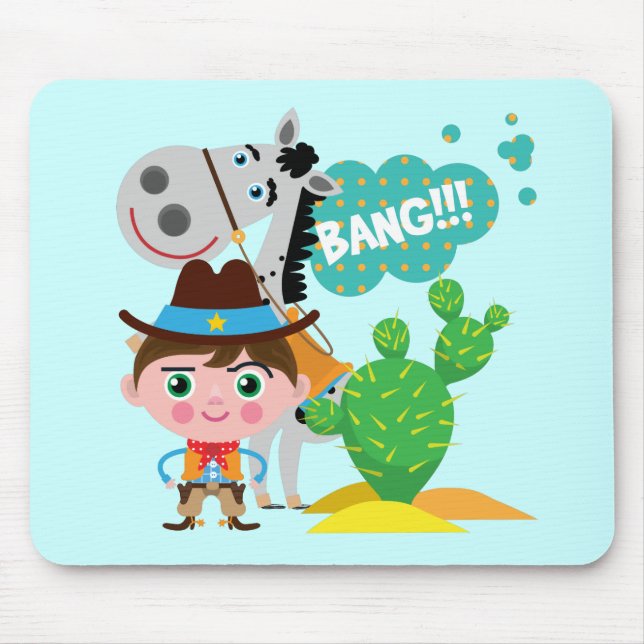 Cowboy och häst musmatta (Framsidan)