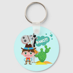 Cowboy och häst nyckelring