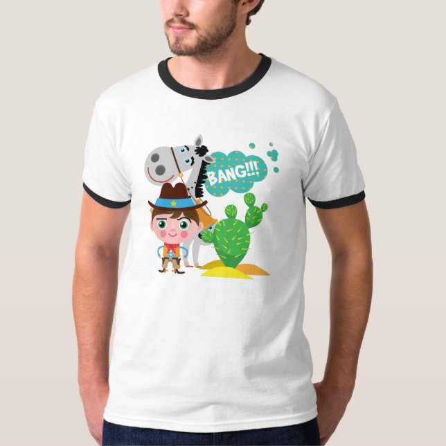 Cowboy och häst tee shirt (Framsida)