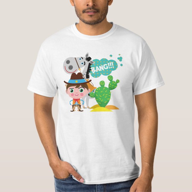 Cowboy och häst tee shirt (Framsida)