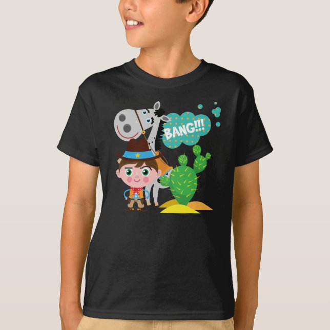Cowboy och häst tee shirt (Framsida)
