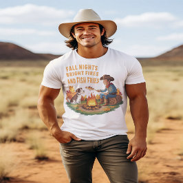 Cowboy och ko-hund som kokar höstfisk t shirt