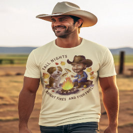 Cowboy och ko-hund som kokar höstfisk t shirt
