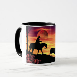 Cowboy och Longhorn Steer Mugg