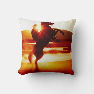 Cowboy och sunset Dekorativ kudde