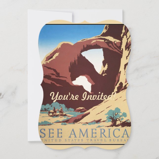 Cowboy Öken Vintage Western Hästar  Inbjudningar (Framsida)