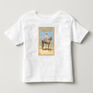 Cowboy on Horseback - Glacier National Park Tee
